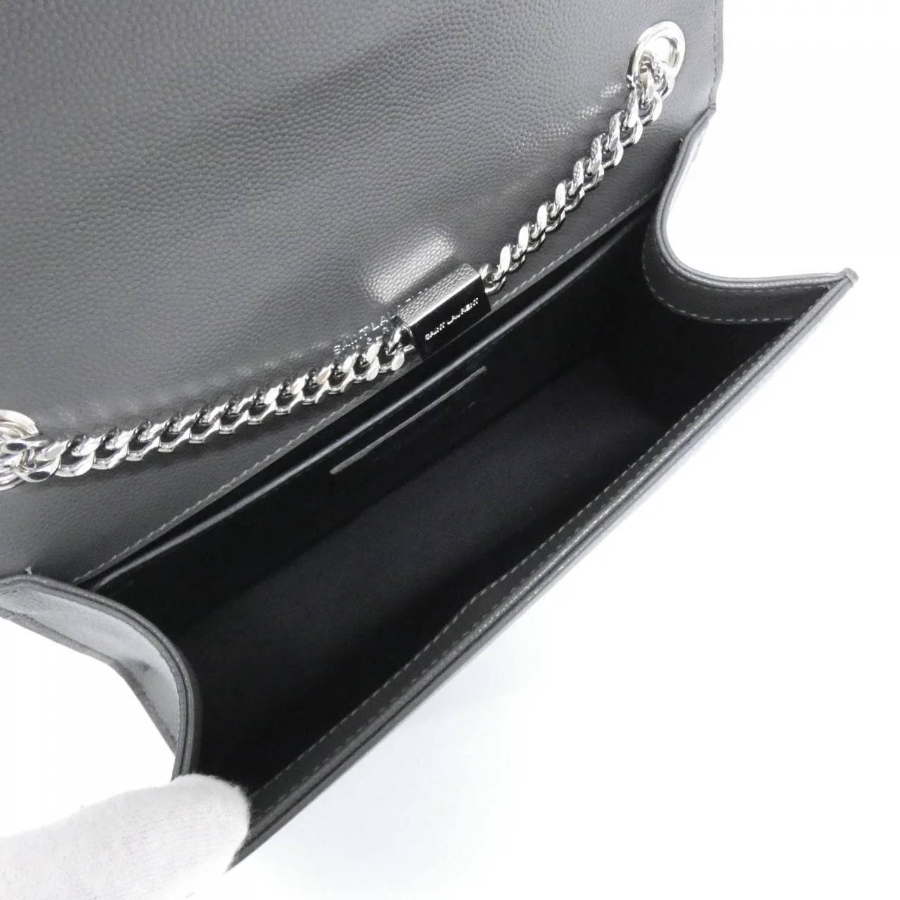 SAINT LAURENT Kate 469390 BOW0N Shoulder 黑色 中古品A - 縮圖 8