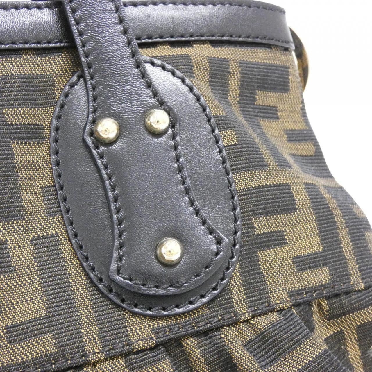 FENDI 8BR355 JWU Bag Canvas 黑色 帆布 中古品A - 縮圖 3