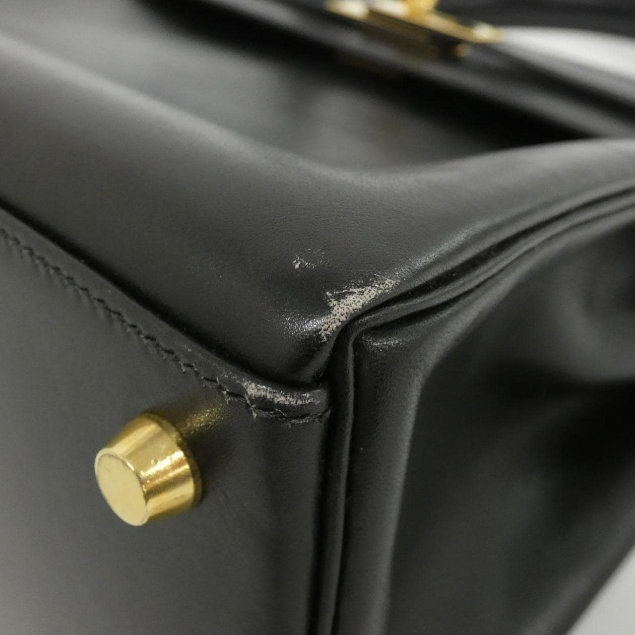 HERMES HERMÈS Kelly 001865CC Bag Box Calf Black Box Calf Leather - Thumbnail 3