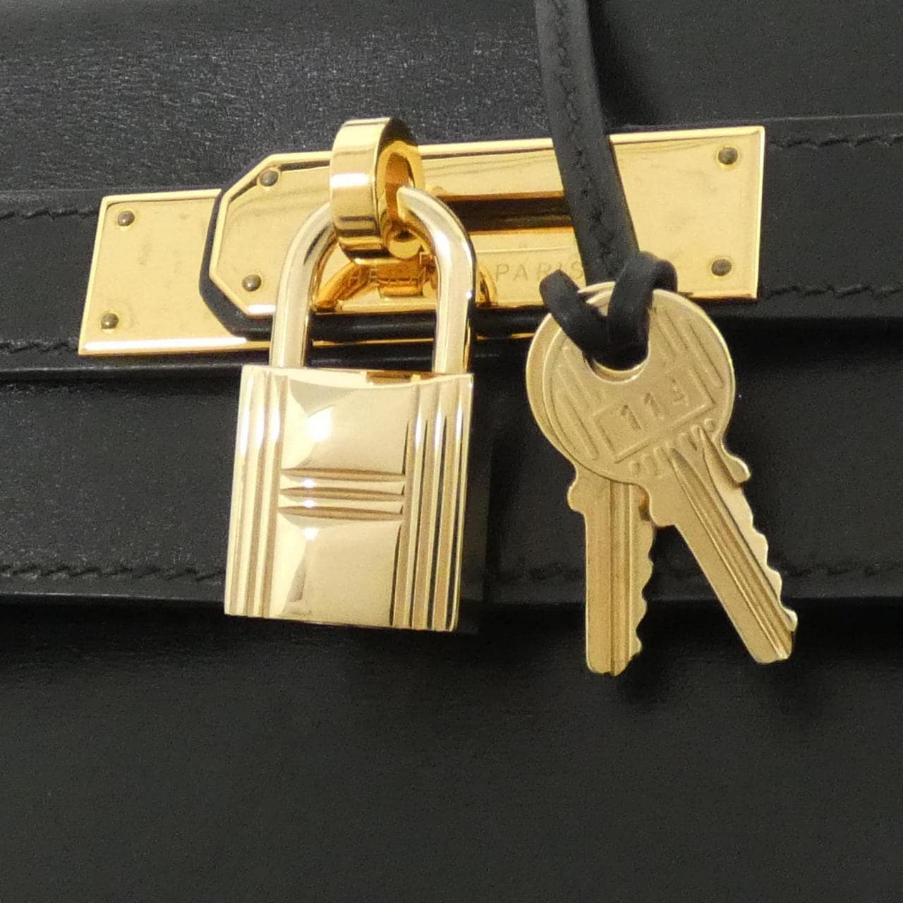 HERMES HERMÈS Kelly 001865CC Bag Box Calf Black Box Calf Leather - Thumbnail 4