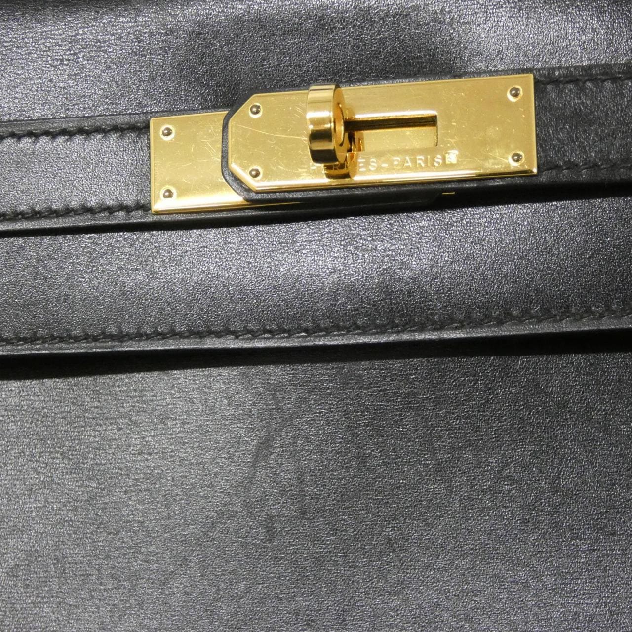 HERMES HERMÈS Kelly 001865CC Bag Box Calf Black Box Calf Leather - Thumbnail 5