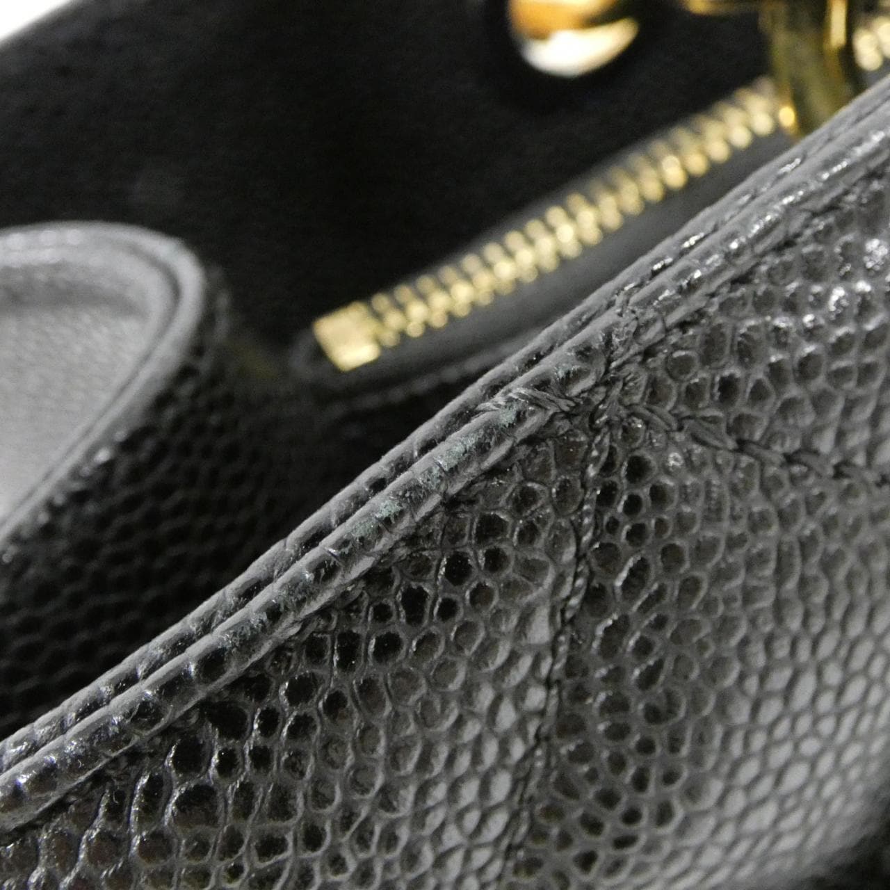 CHANEL 50995 Shoulder Grained Calfskin Black Grained Calfskin Rank A - Thumbnail 4