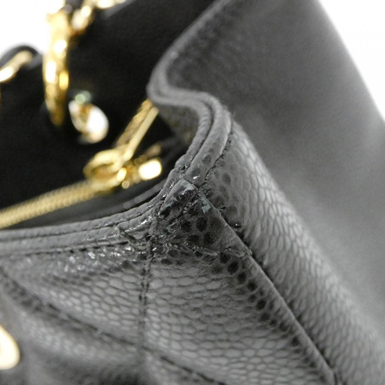 CHANEL 50995 Shoulder Grained Calfskin Black Grained Calfskin Rank A - Thumbnail 5