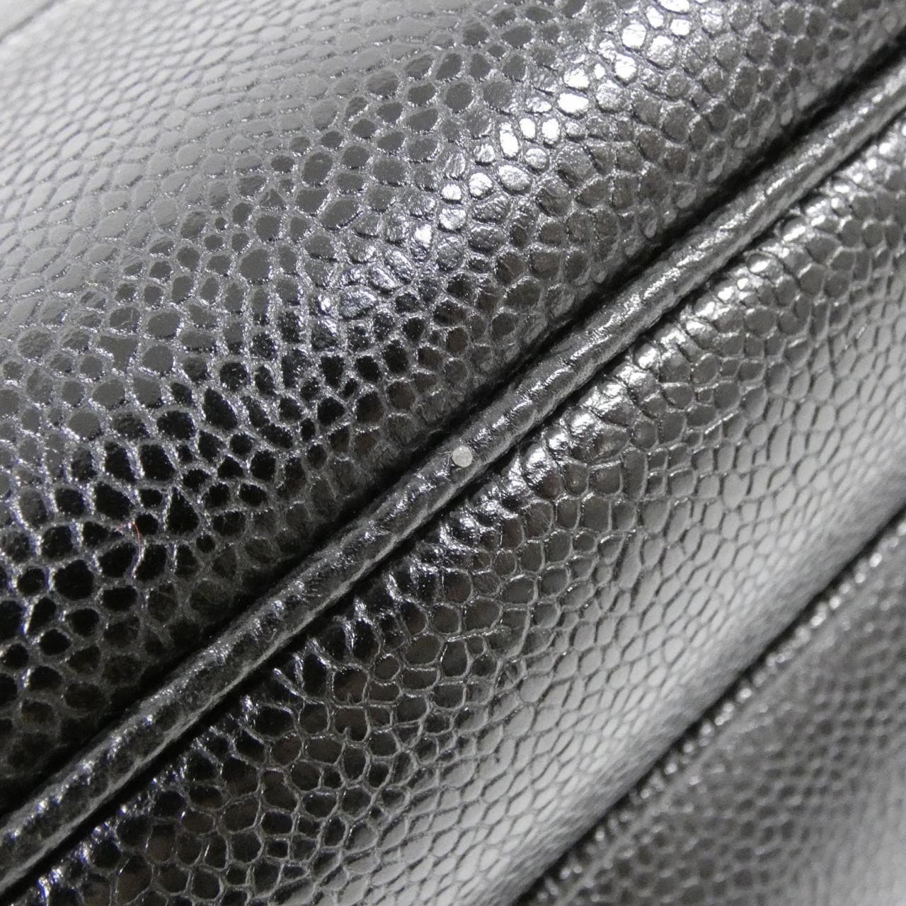 CHANEL 03675 Shoulder Grained Calfskin 黑色 荔枝紋牛皮 中古品A - 縮圖 4