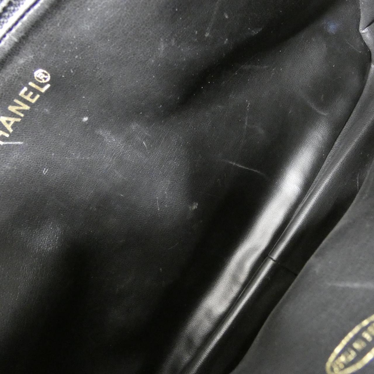 CHANEL 03675 Shoulder Grained Calfskin 黑色 荔枝紋牛皮 中古品A - 縮圖 9