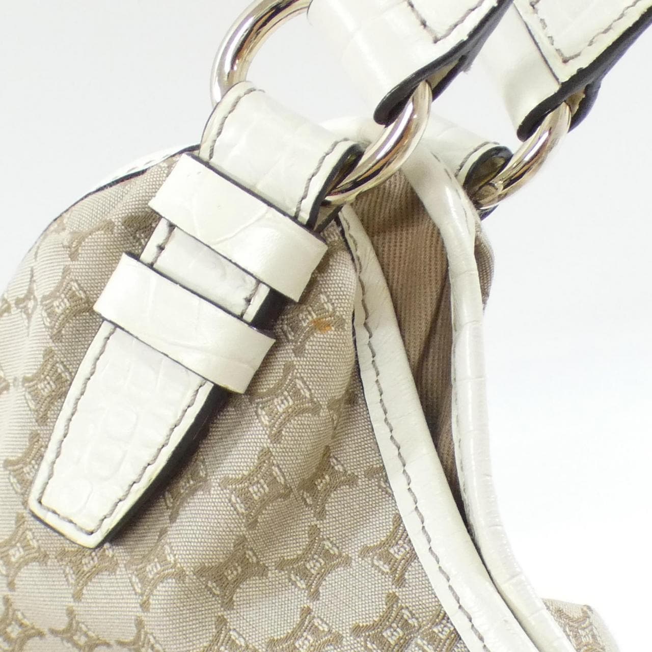 CELINE Shoulder Bag Canvas 白色 帆布 中古品A - 縮圖 5