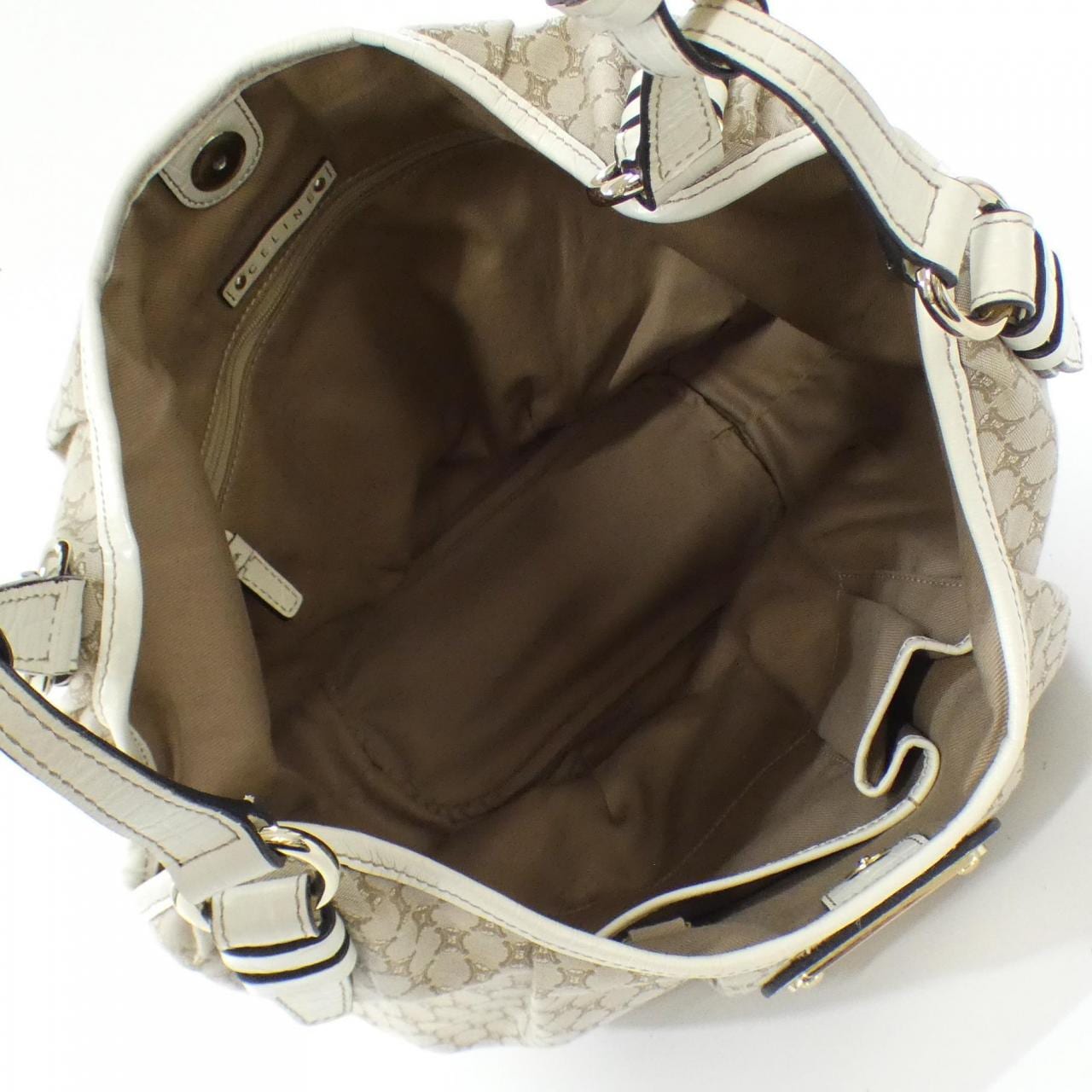 CELINE Shoulder Bag Canvas 白色 帆布 中古品A - 縮圖 9