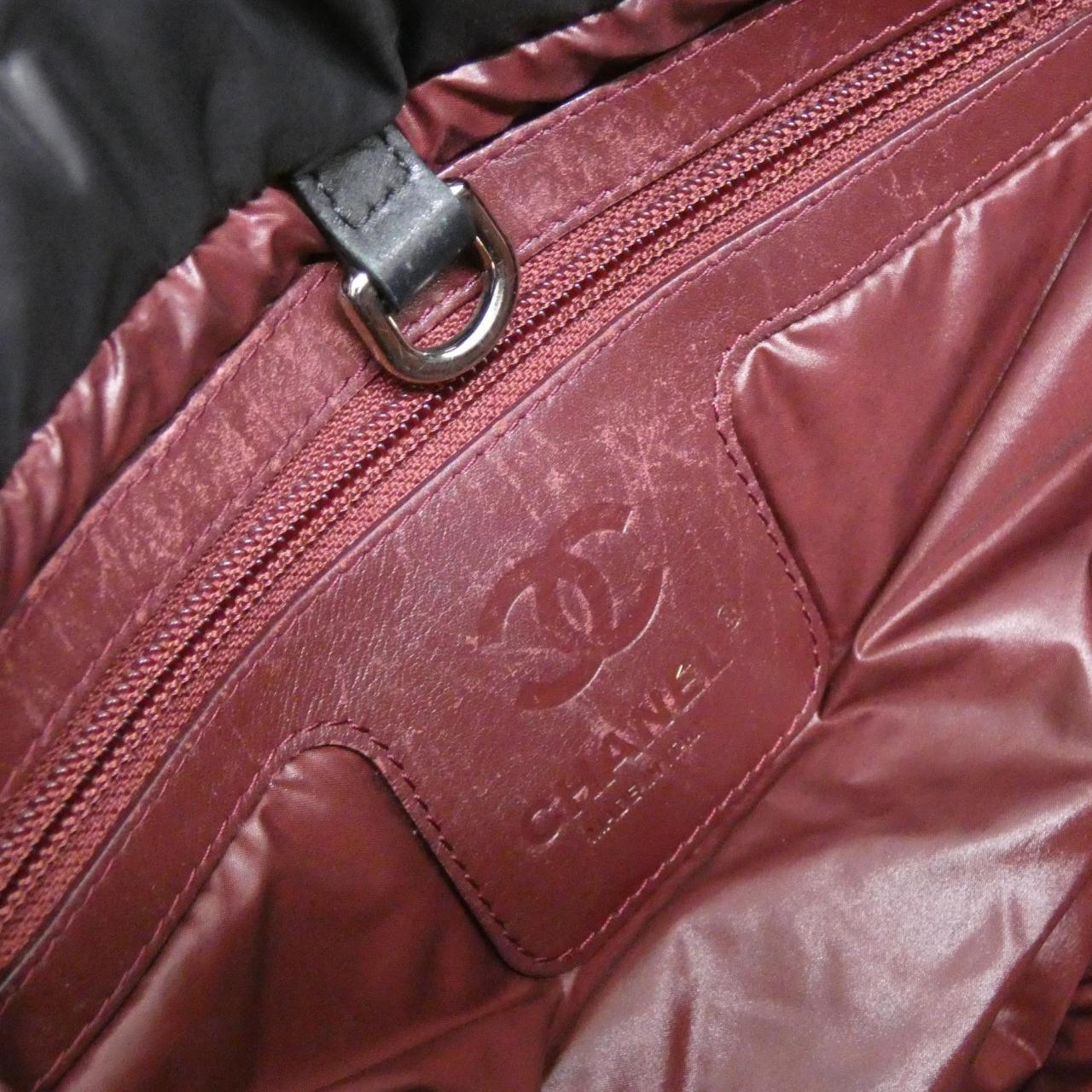 CHANEL Deauville 48610 Handbag Nylon Black Nylon Rank A - Thumbnail 8