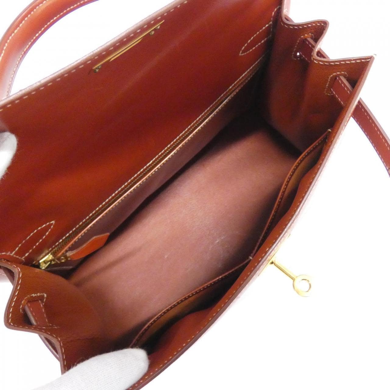 HERMES HERMÈS Kelly 001848CC Bag Box Calf Black Box Calf Leather - Thumbnail 8