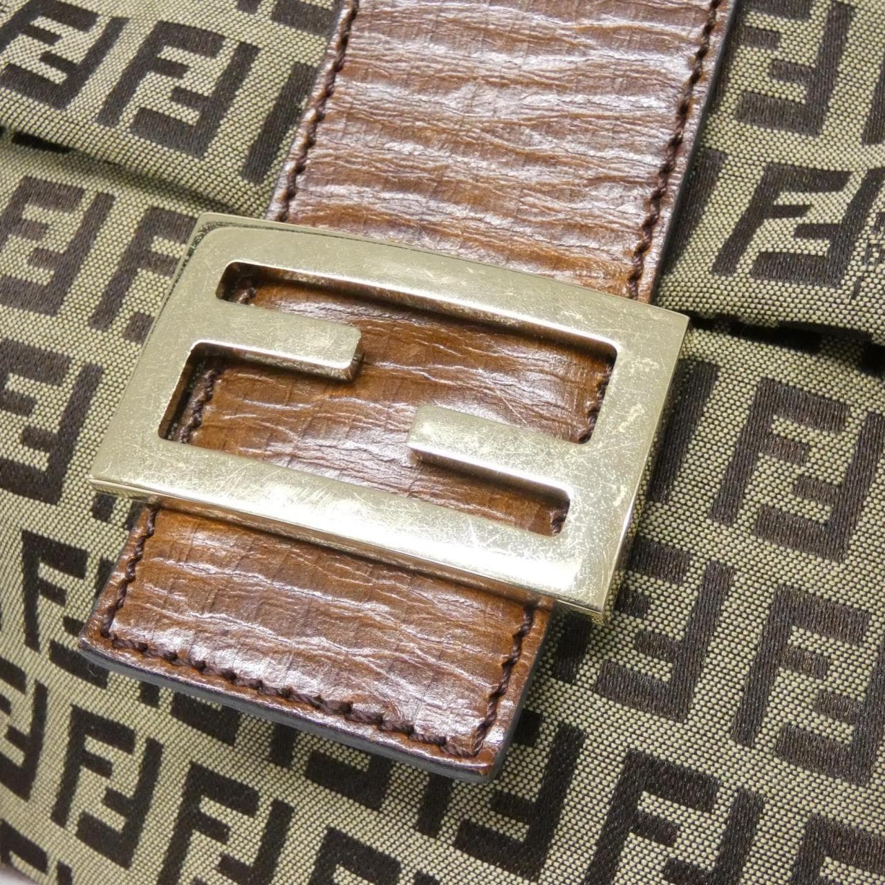 FENDI 8BT075 TN9 Shoulder Bag Canvas 米色 帆布 中古品B - 縮圖 4