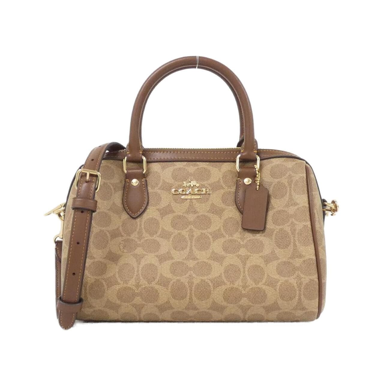 COACH CV961 Boston Bag Canvas Black