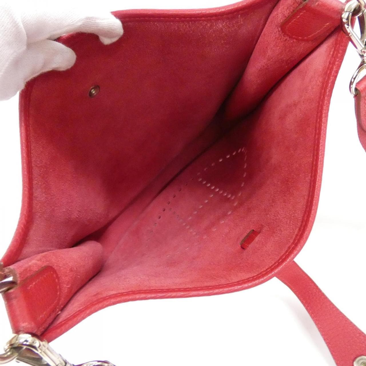 HERMES HERMÈS Evelyne Shoulder Bag Rouge 中古品A - 縮圖 9