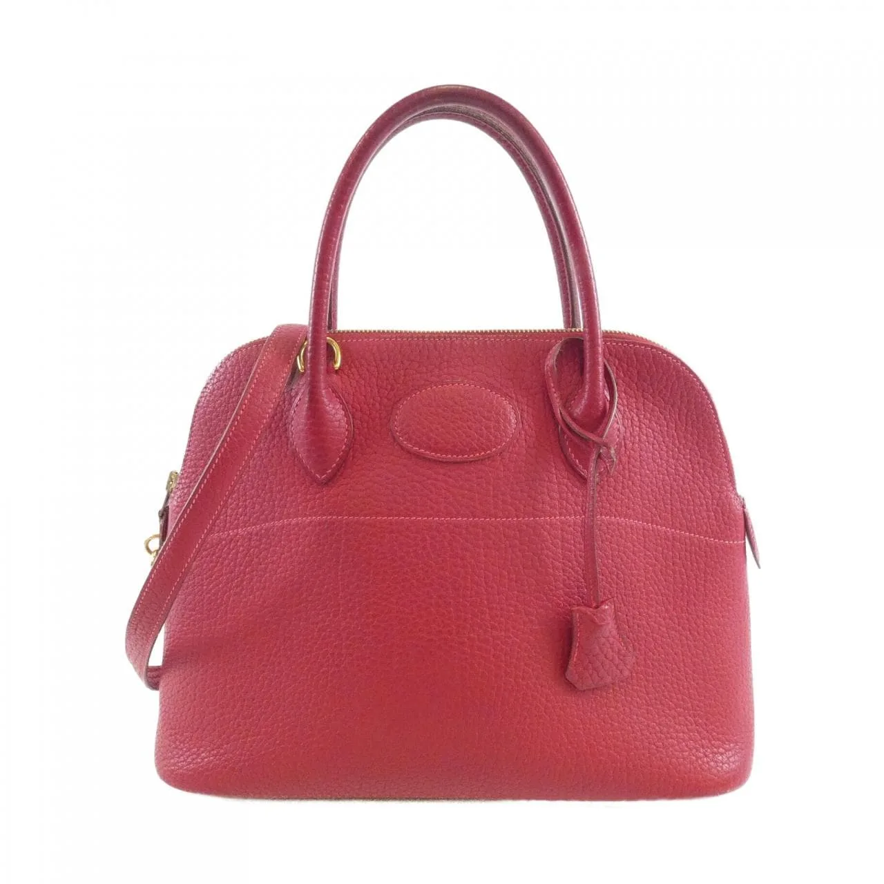 HERMES Bolide 023350CC Handbag Leather Rouge
