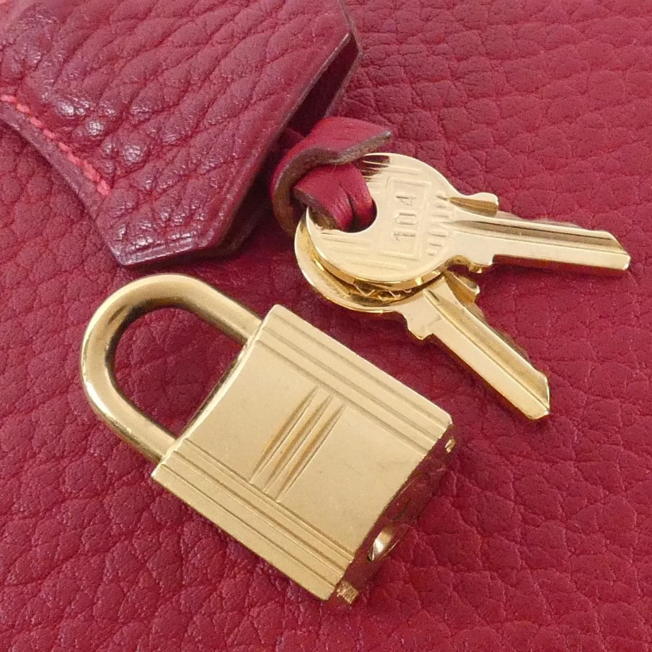 HERMES Bolide 023350CC Handbag Leather Rouge 皮革 中古品B - 縮圖 6