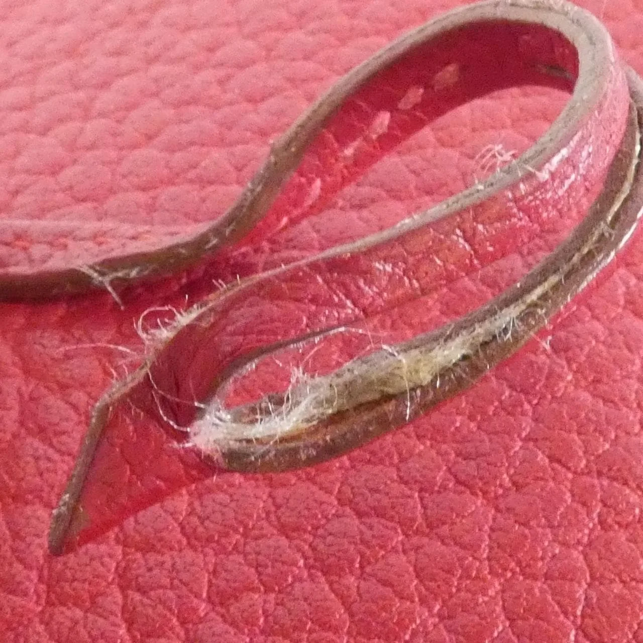 HERMES Bolide 023350CC Handbag Leather Rouge 皮革 中古品B - 縮圖 7