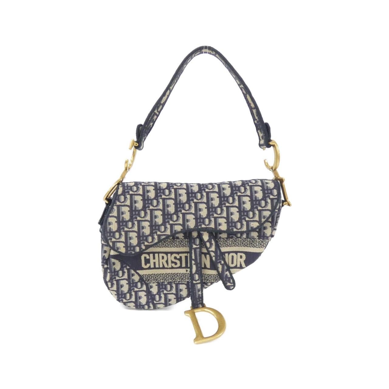 DIOR Saddle M0446CRIW Shoulder Bag Canvas Black