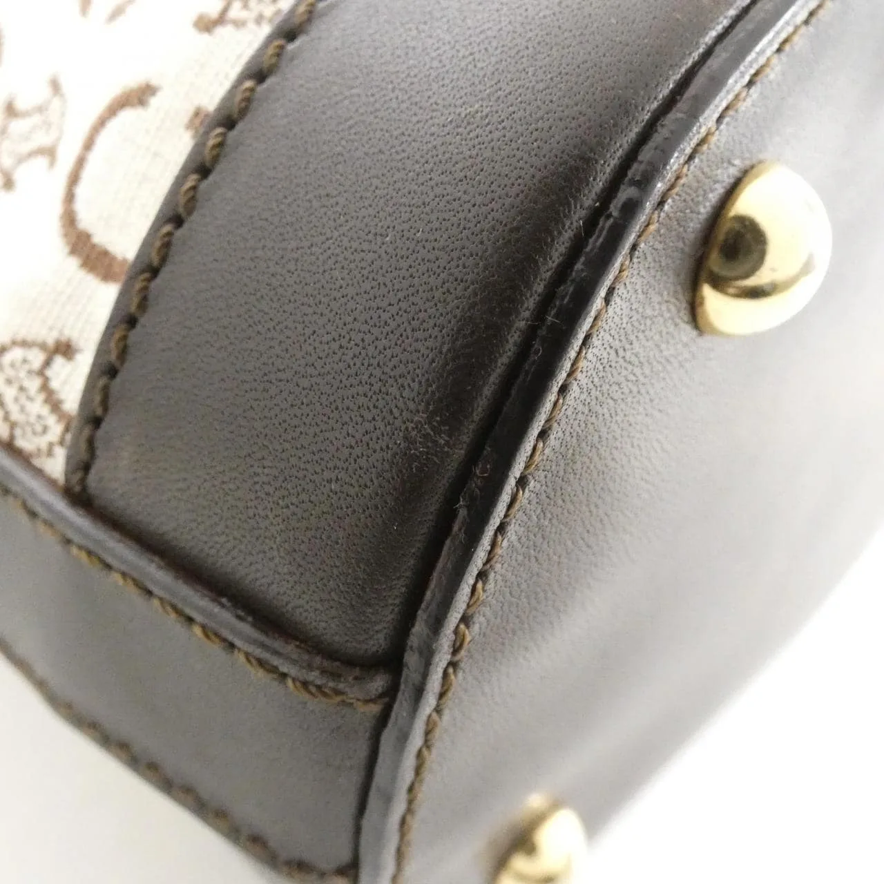 CELINE Handbag Canvas 白色 帆布 中古品B - 縮圖 2