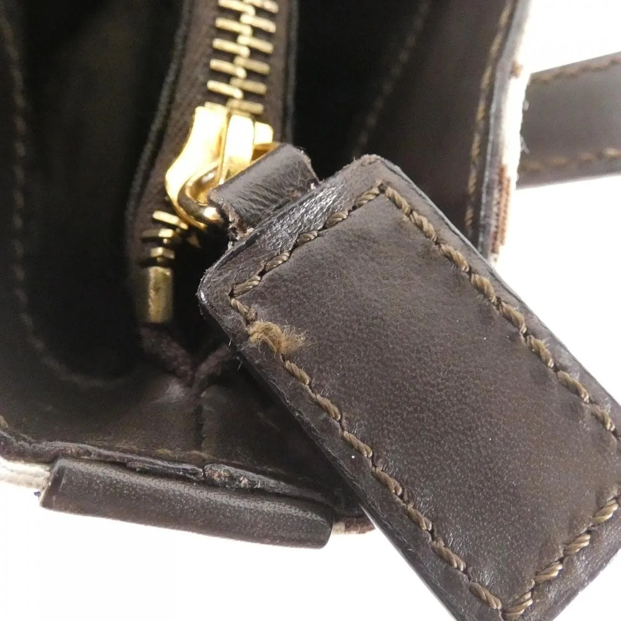 CELINE Handbag Canvas 白色 帆布 中古品B - 縮圖 9