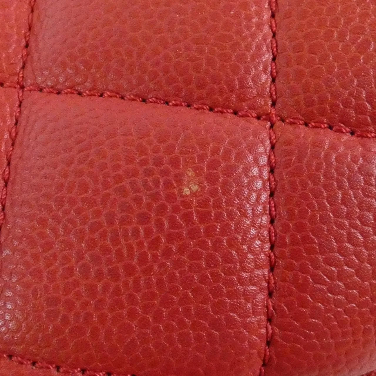 CHANEL 66872 Shoulder Grained Calfskin 紅色 荔枝紋牛皮 中古品B - 縮圖 4