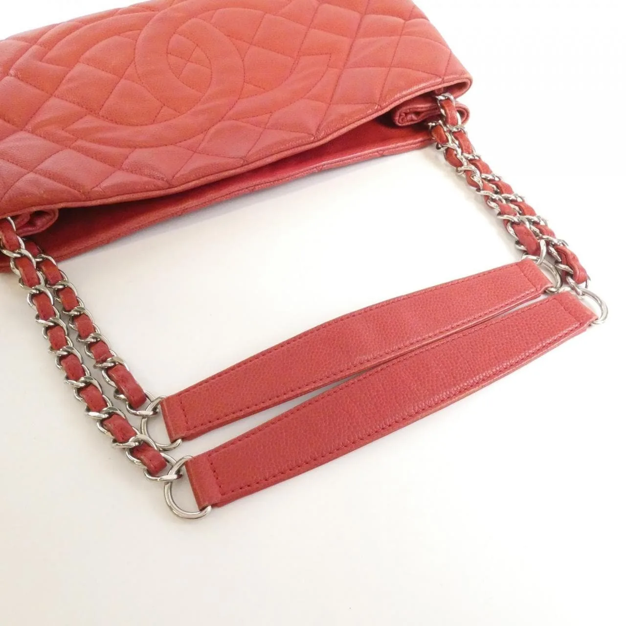 CHANEL 66872 Shoulder Grained Calfskin 紅色 荔枝紋牛皮 中古品B - 縮圖 6