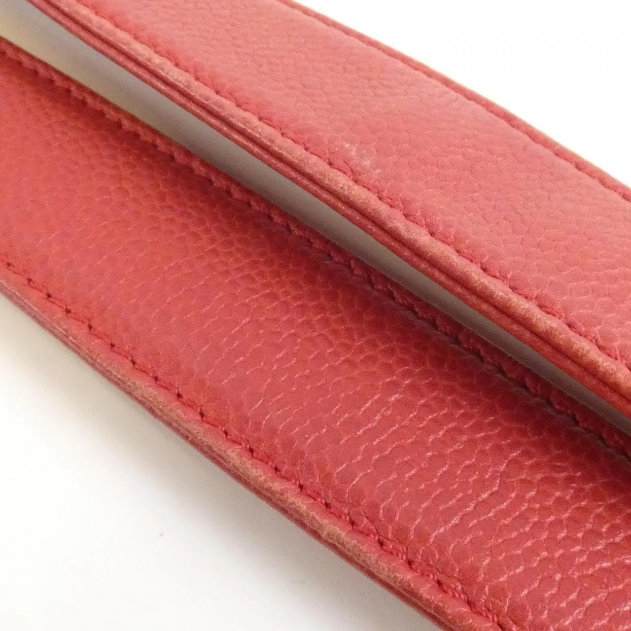 CHANEL 66872 Shoulder Grained Calfskin 紅色 荔枝紋牛皮 中古品B - 縮圖 7