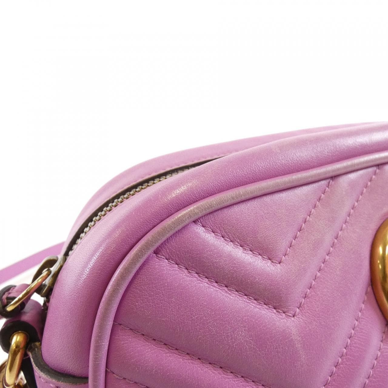 GUCCI Marmont 447632 DRW1T Shoulder Bag Leather 黑色 皮革 中古品B - 縮圖 3