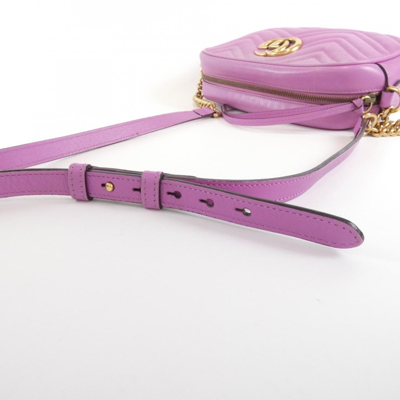 GUCCI Marmont 447632 DRW1T Shoulder Bag Leather 黑色 皮革 中古品B - 縮圖 5