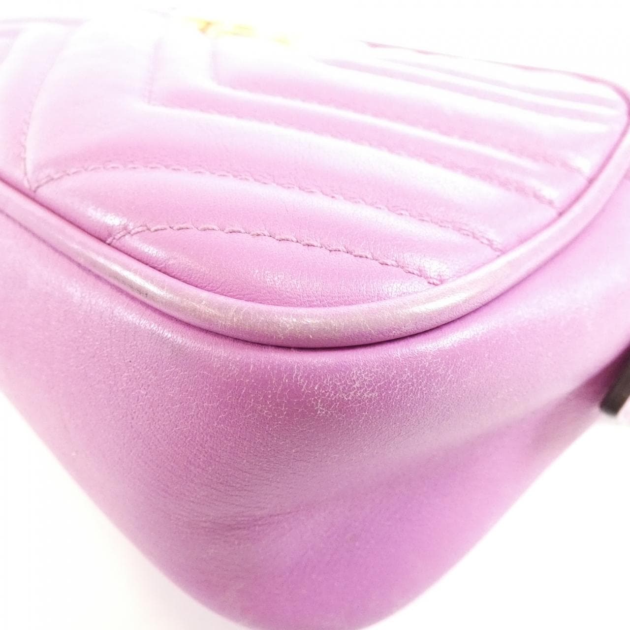 GUCCI Marmont 447632 DRW1T Shoulder Bag Leather 黑色 皮革 中古品B - 縮圖 6