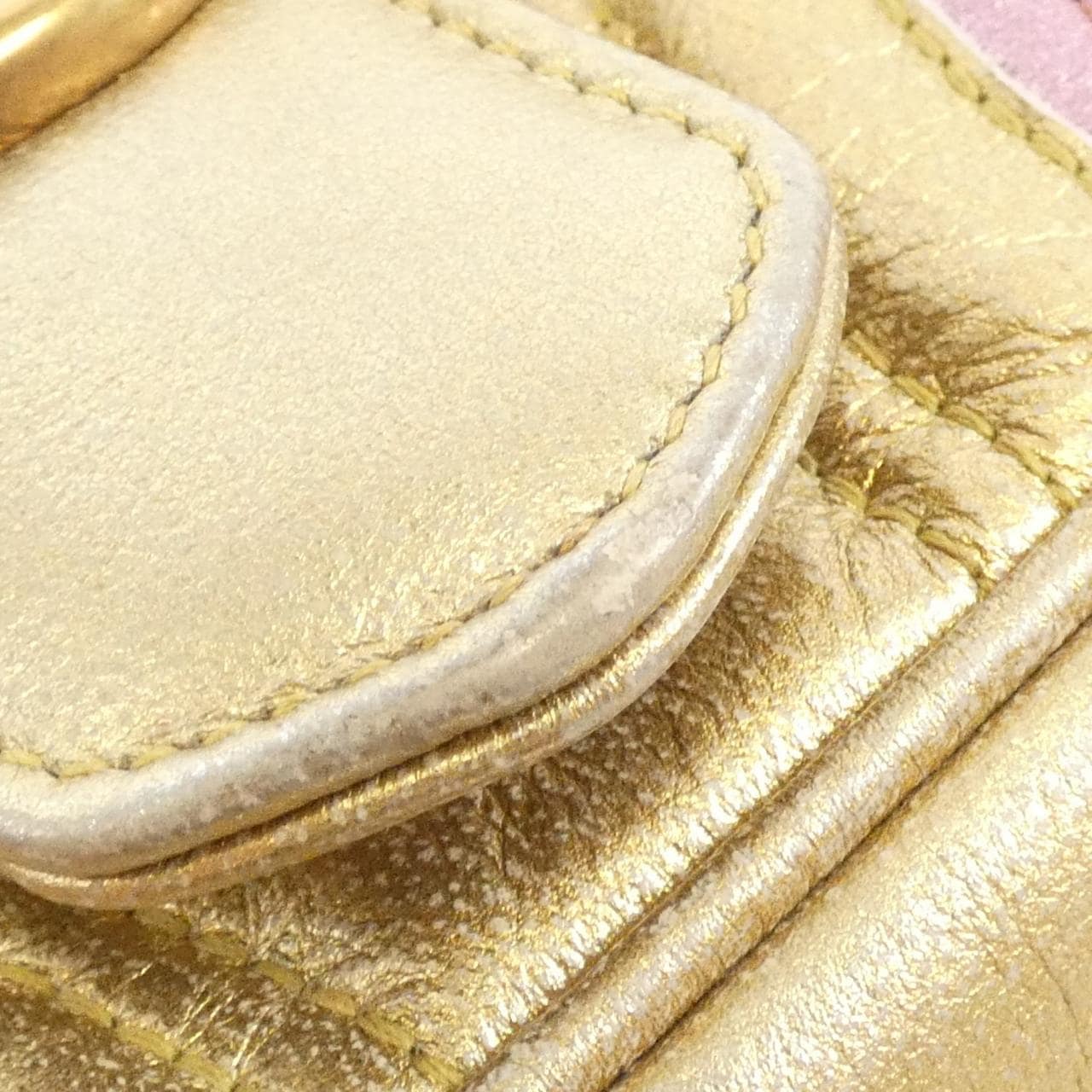 GUCCI GG Marmont 446744 Shoulder Bag Leather 金色 皮革 中古品B - 縮圖 4