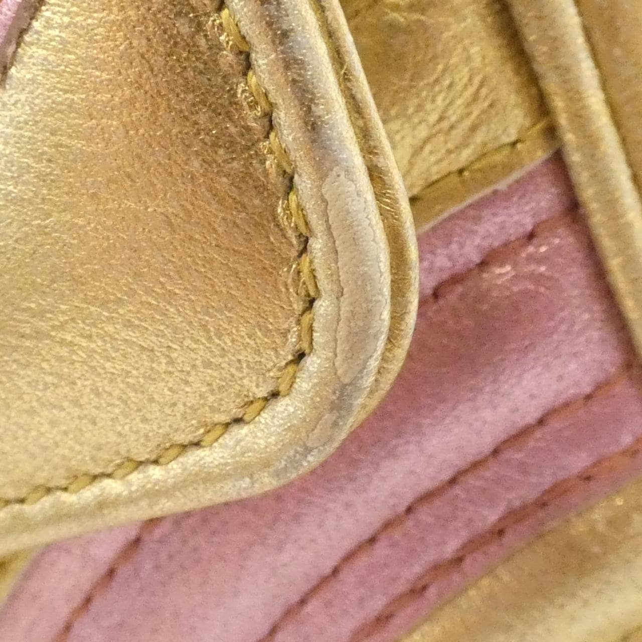 GUCCI GG Marmont 446744 Shoulder Bag Leather 金色 皮革 中古品B - 縮圖 5