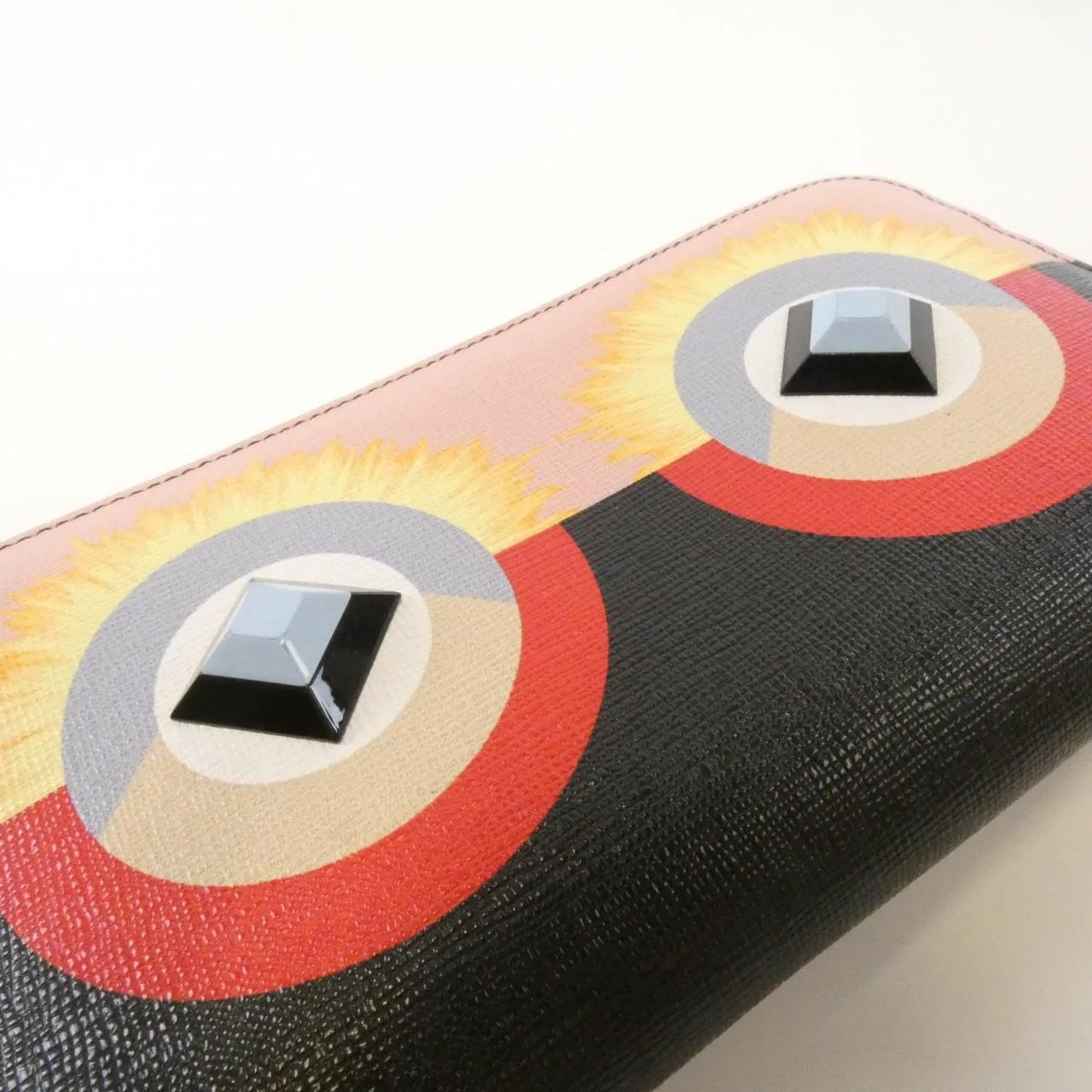 FENDI 8M0299 SQT Wallet Leather Black Leather Rank B - Thumbnail 5