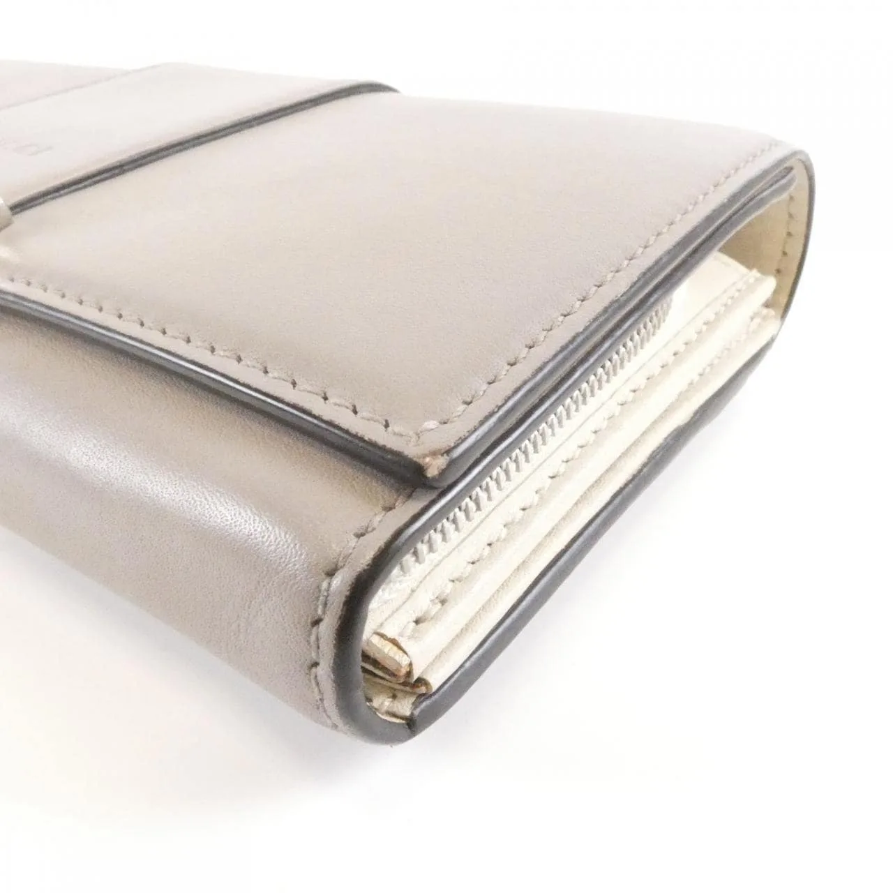 GUCCI 369661 Wallet Leather 灰色 皮革 中古品B - 縮圖 3