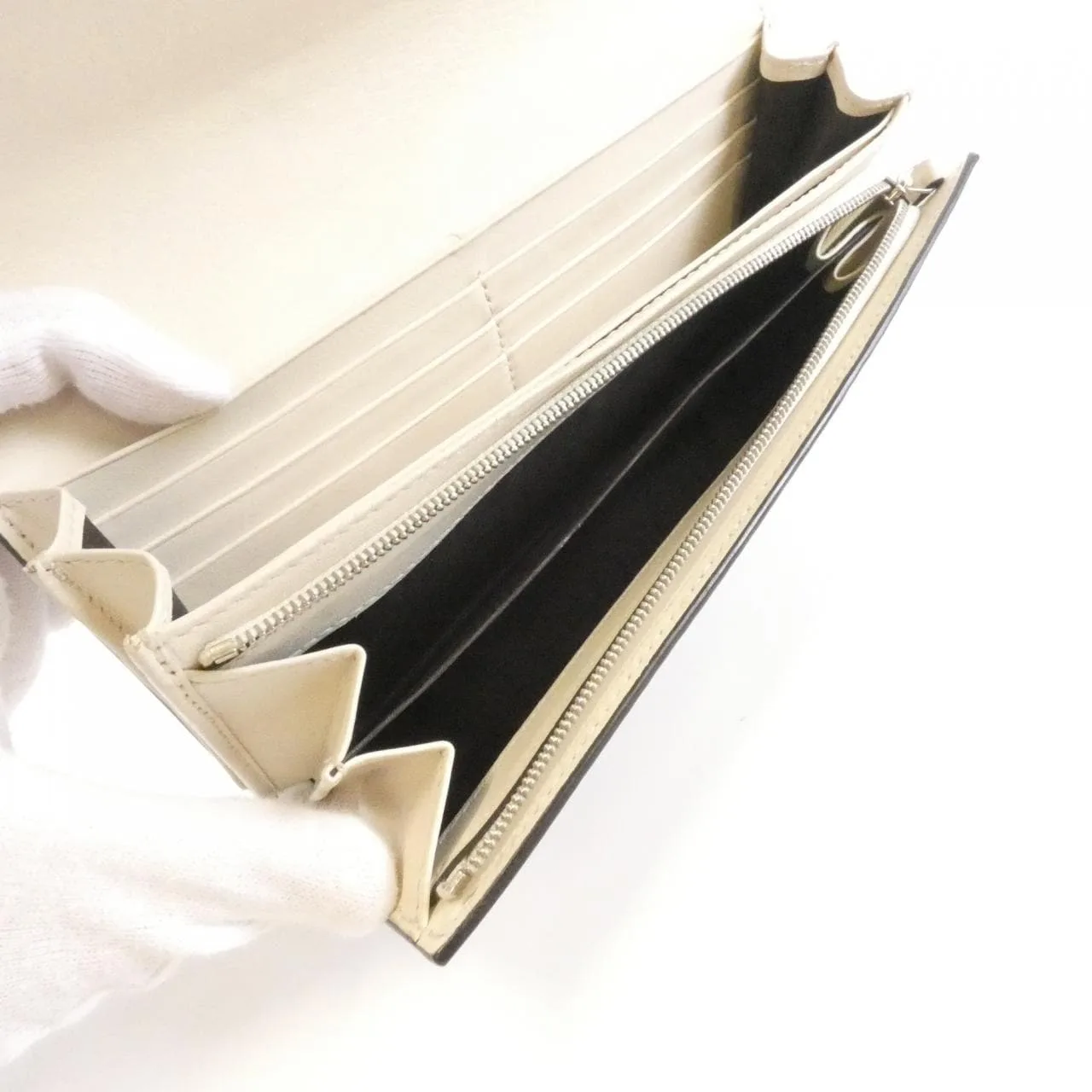 GUCCI 369661 Wallet Leather 灰色 皮革 中古品B - 縮圖 6