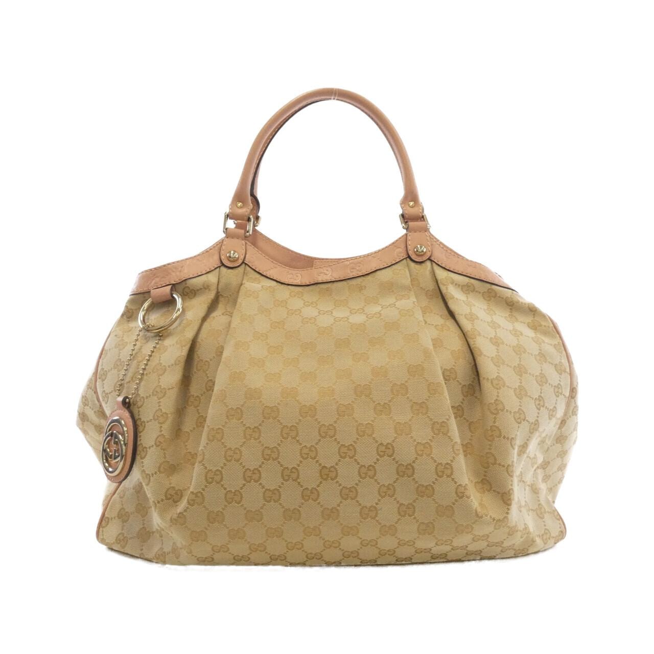 GUCCI 211943 Shoulder Bag Canvas Beige