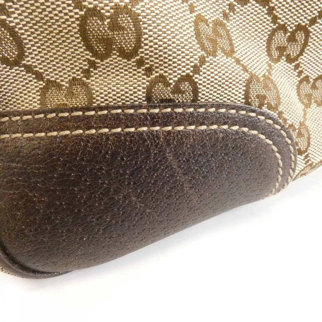 GUCCI 163805 FCERG Handbag Canvas 黑色 帆布 中古品B - 縮圖 4