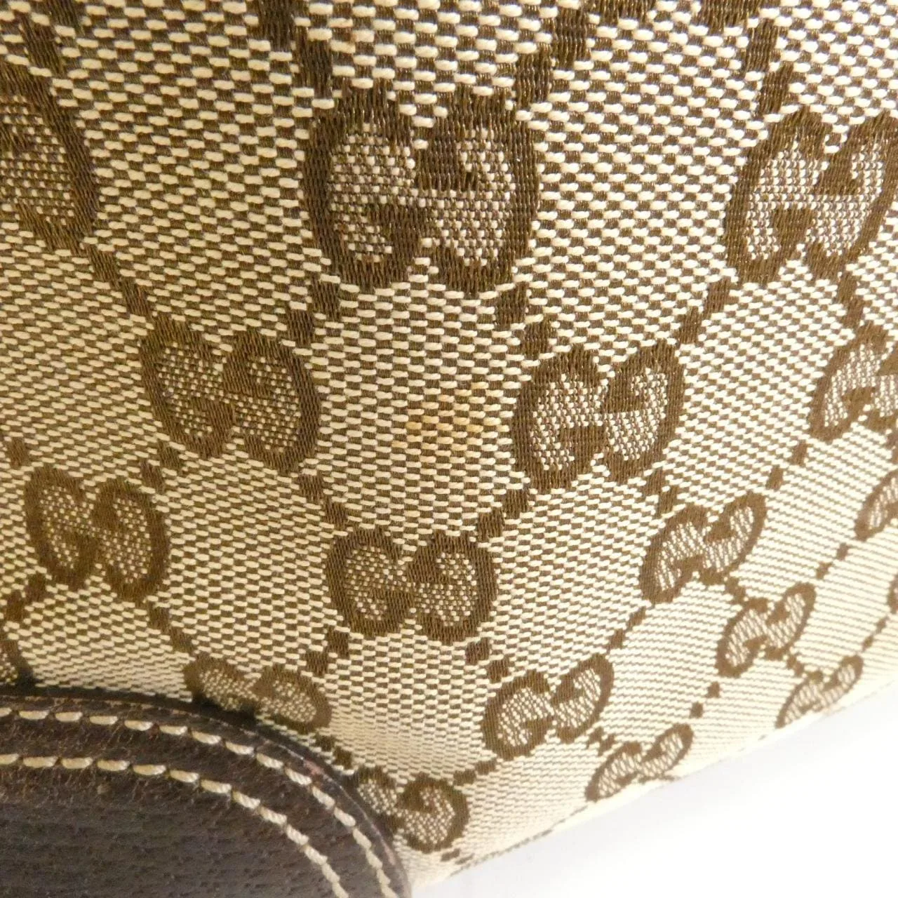 GUCCI 163805 FCERG Handbag Canvas 黑色 帆布 中古品B - 縮圖 5