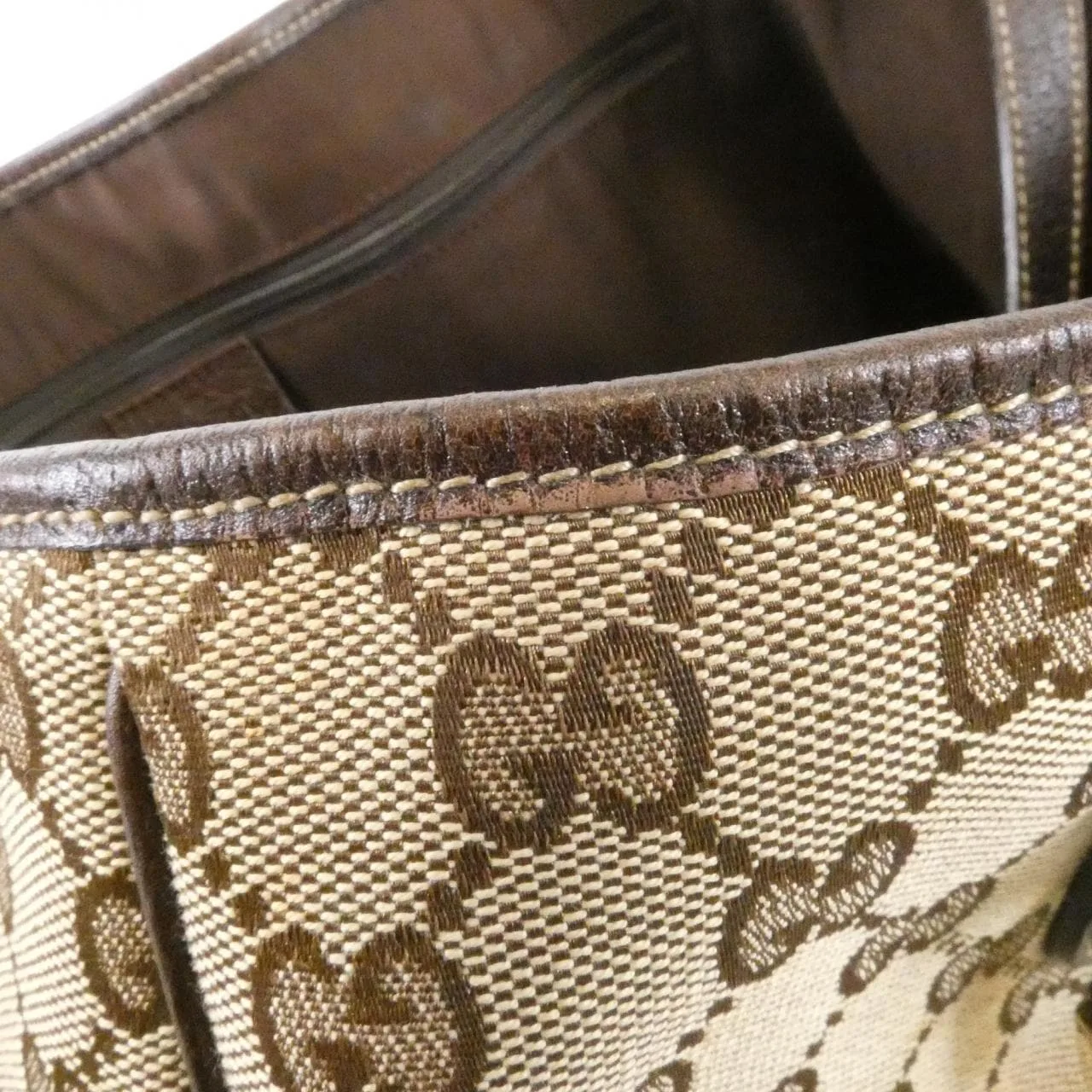 GUCCI 163805 FCERG Handbag Canvas 黑色 帆布 中古品B - 縮圖 6