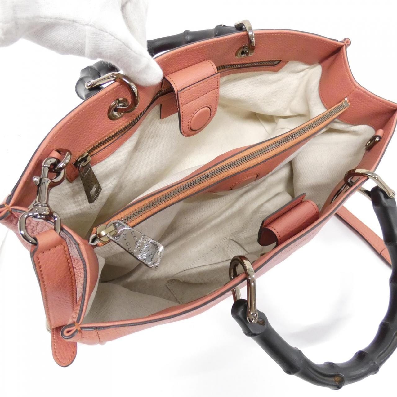 GUCCI Bamboo Shopper 323660 Bag Leather 黑色 皮革 中古品A - 縮圖 9