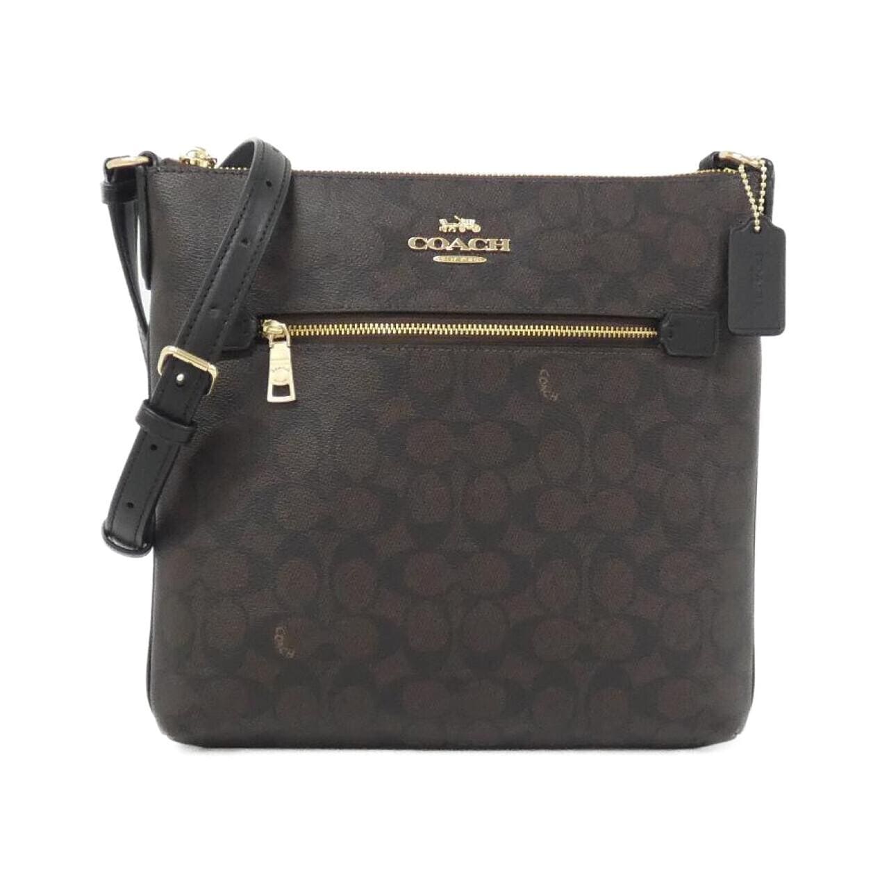 COACH CCQ27 Shoulder Bag Canvas Black