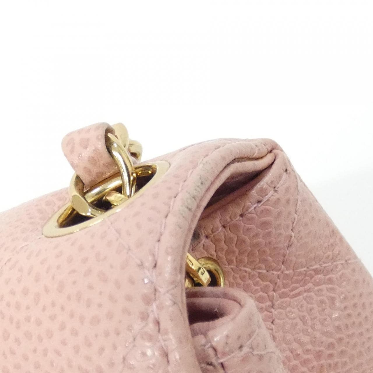 CHANEL Matelasse 1115 Shoulder Grained Calfskin 粉色 荔枝紋牛皮 中古品A - 縮圖 5