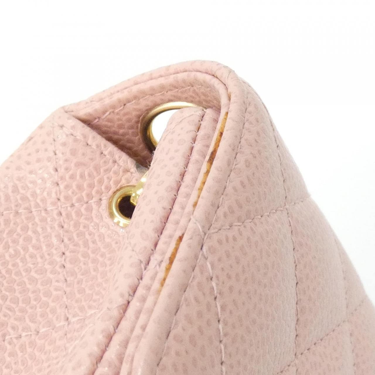 CHANEL Matelasse 1115 Shoulder Grained Calfskin 粉色 荔枝紋牛皮 中古品A - 縮圖 6