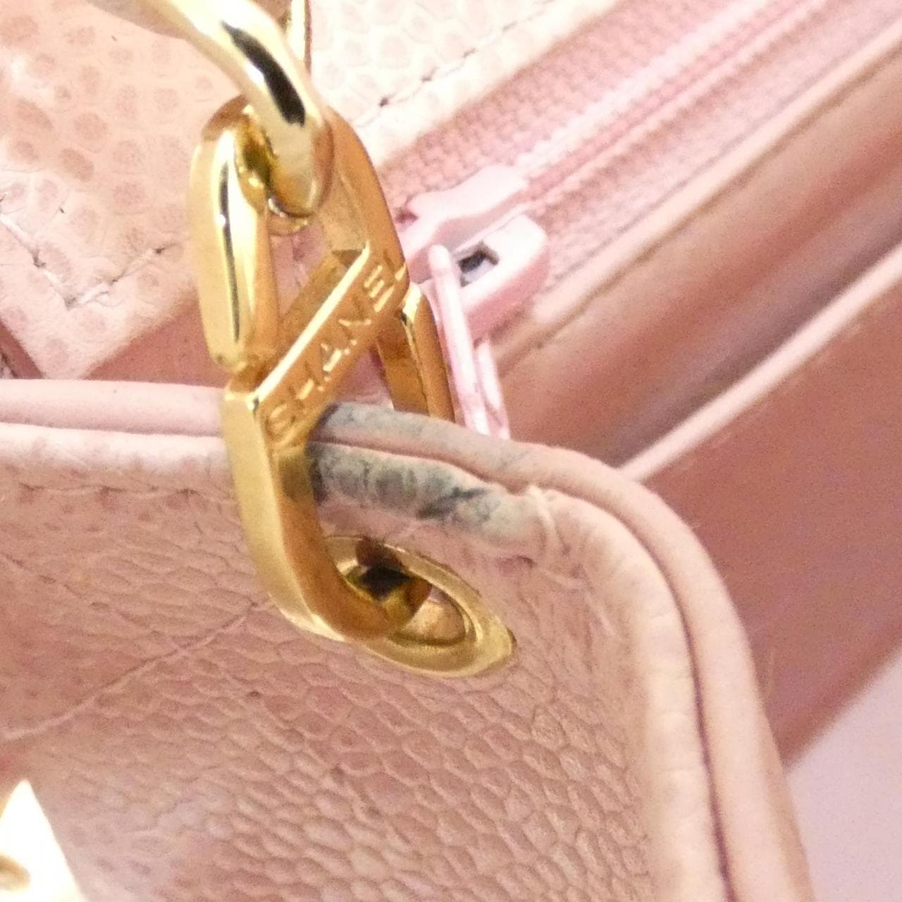 CHANEL Matelasse 1115 Shoulder Grained Calfskin 粉色 荔枝紋牛皮 中古品A - 縮圖 10