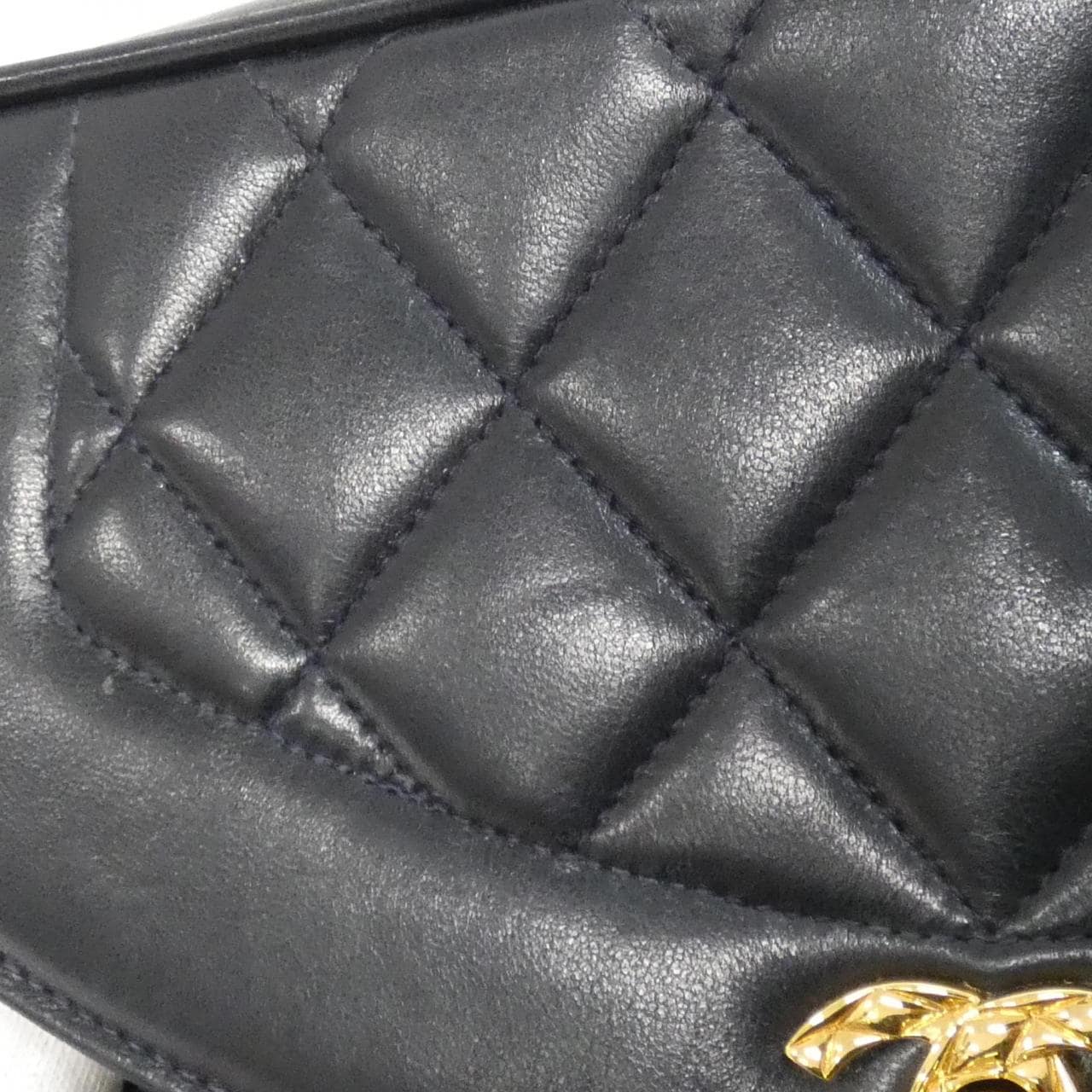 CHANEL Shoulder Lambskin Navy Lambskin Rank A - Thumbnail 6