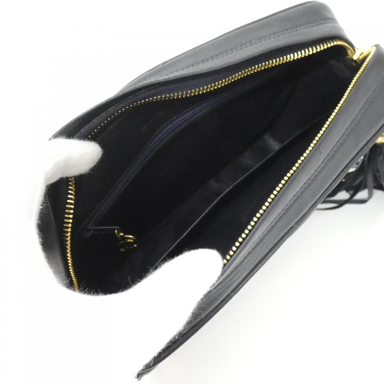 CHANEL Shoulder Lambskin Navy Lambskin Rank A - Thumbnail 9