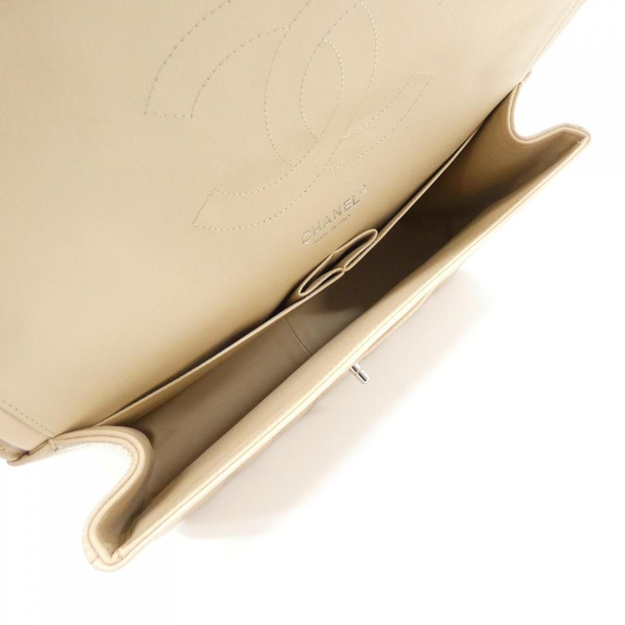 CHANEL 58600 Shoulder Grained Calfskin Beige Grained Calfskin - Thumbnail 9