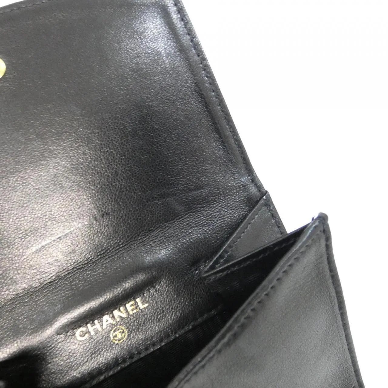 CHANEL 01427 銀包 羊皮 黑色 羊皮 中古品A - 縮圖 7