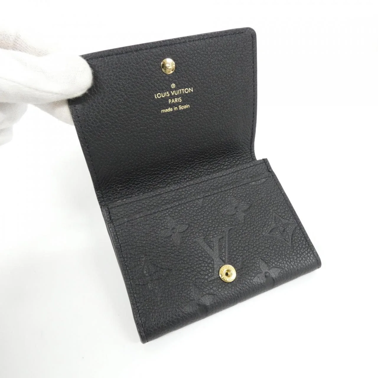 LOUIS VUITTON M58456 Card Case Monogram 黑色 Monogram 中古品A - 縮圖 5