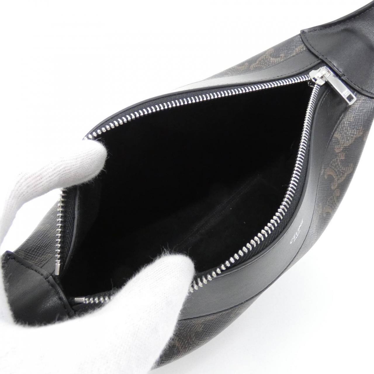 CELINE 122332GUK Shoulder Bag Canvas 黑色 帆布 新品 - 縮圖 6