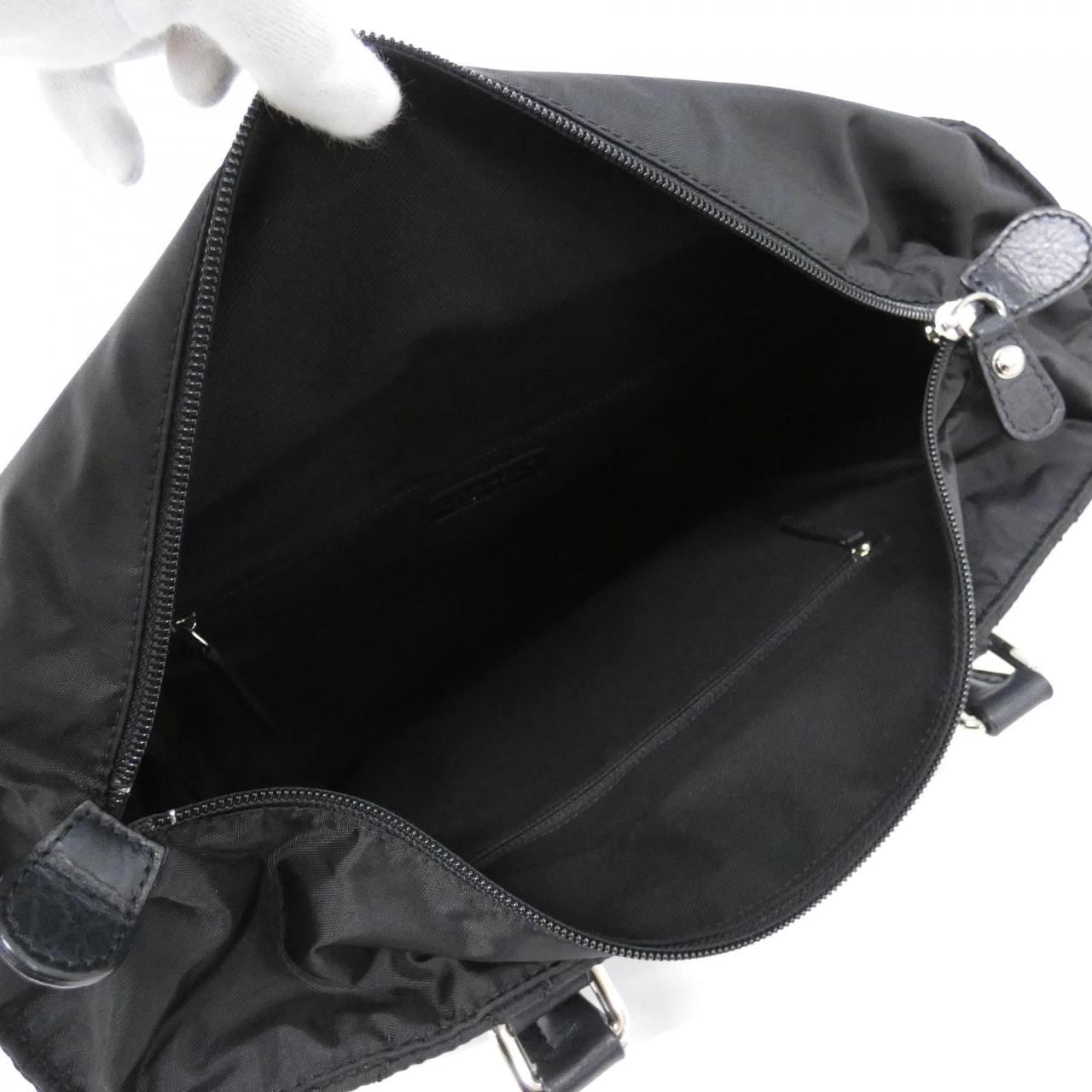 CHANEL 33100 Handbag Nylon Black Nylon - Thumbnail 9