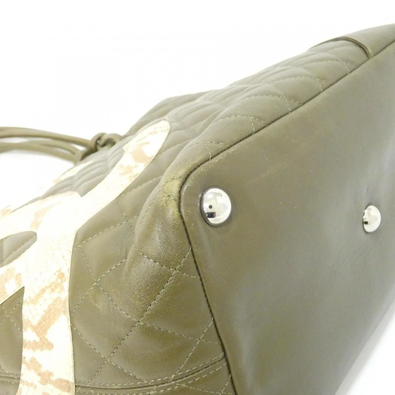 CHANEL Cambon 25168 Handbag Python Beige Python - Thumbnail 3